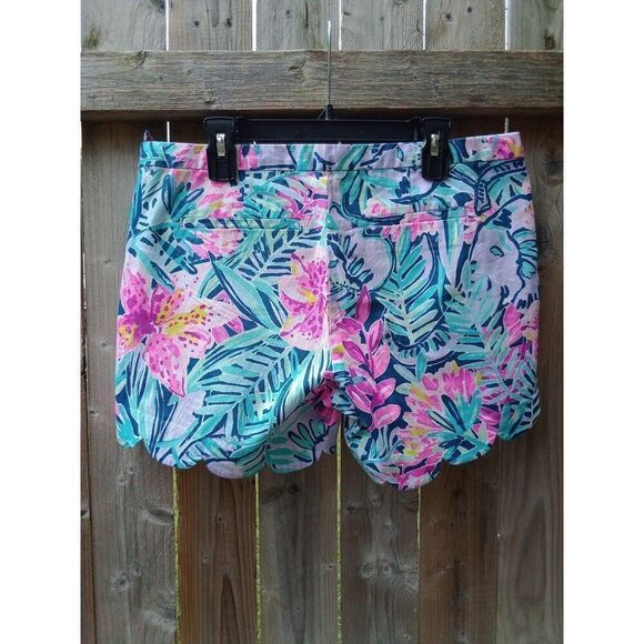 lilly pulitzer floral print shorts women's size 2 style #13045 - Picture 5 of 7